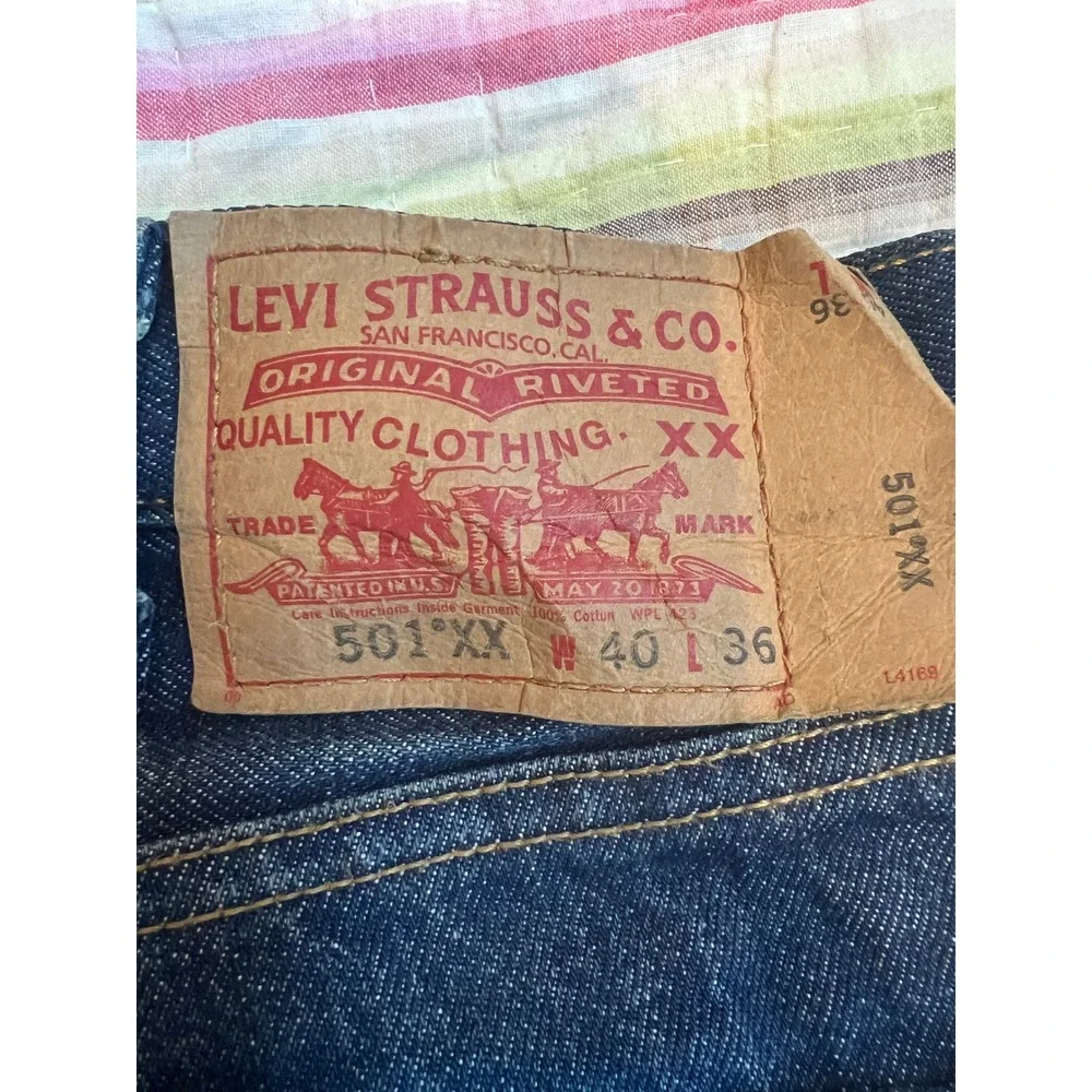 Levi's Vintage Clothing 501XX Dark Wash Denim Jeans Made in Mexico 40x36